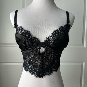 for love and lemons black cropped corset top